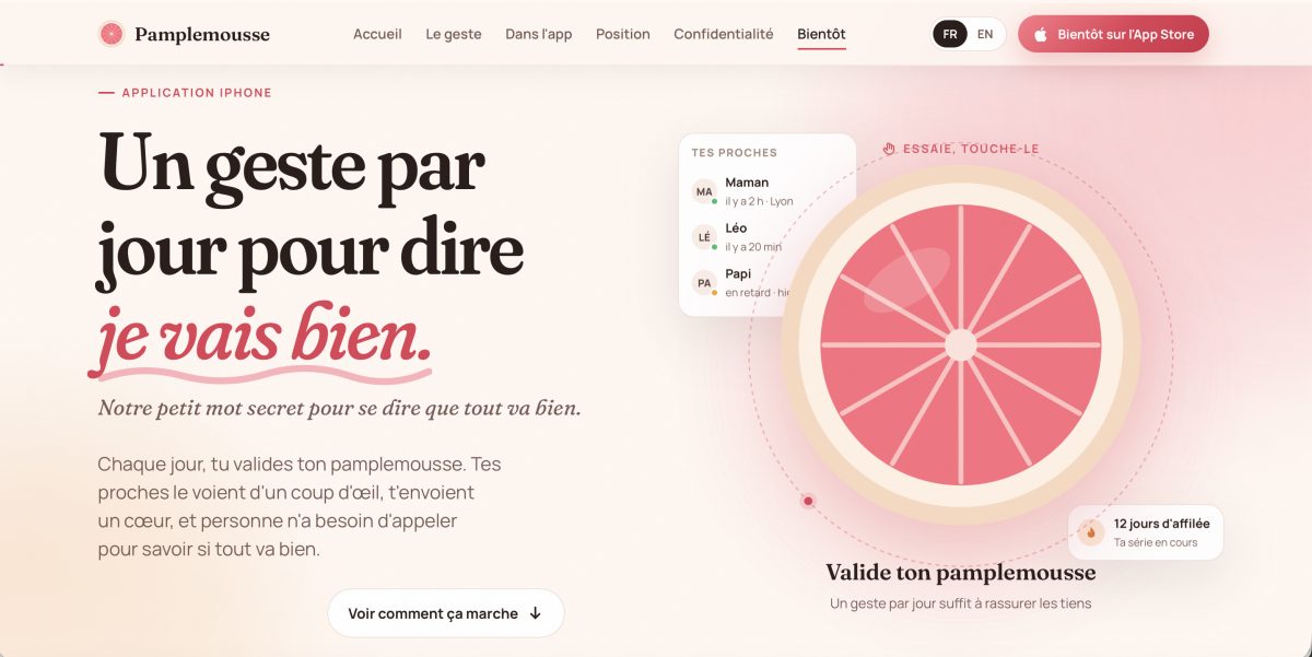 Mise en ligne de Pamplemousse : une application iPhone et son site
