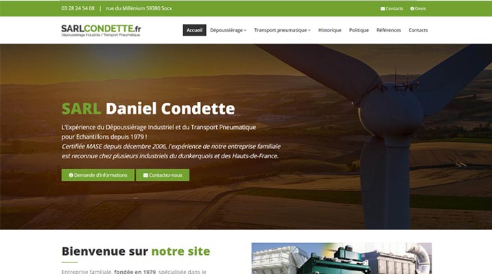 Mise en ligne du site SARL CONDETTE