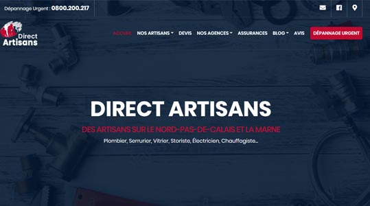 Mise en ligne du site DIRECT ARTISANS