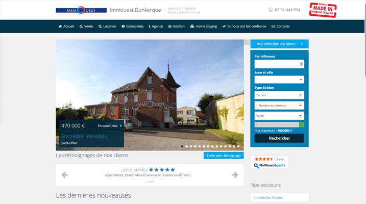 Mise en ligne du site Immouest Dunkerque