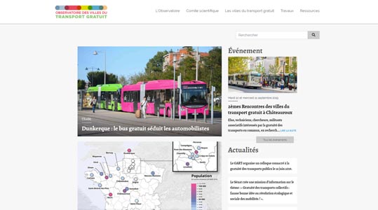 Mise en ligne du site OBSERVATOIRE DES VILLES DU TRANSPORT GRATUIT