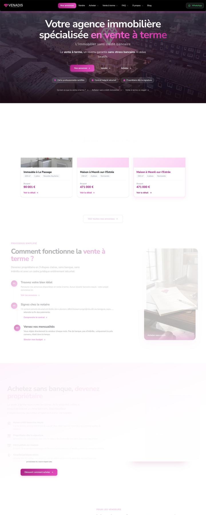Site Internet Venadis réalisé par Clickanet