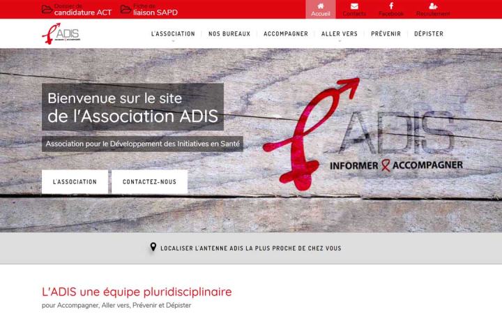 Site Internet Association ADIS réalisé par Clickanet