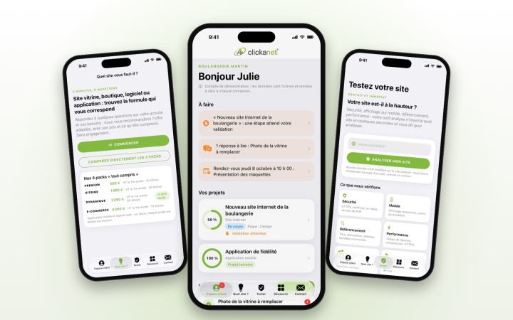 Application mobile Application iOS Clickanet réalisée par Clickanet