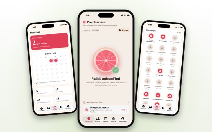 Application mobile Application iOS Pamplemousse réalisée par Clickanet
