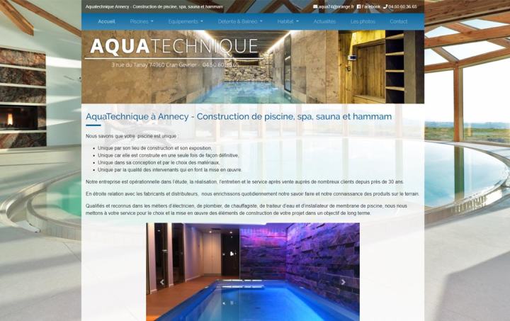Site Internet Aquatechnique Annecy réalisé par Clickanet