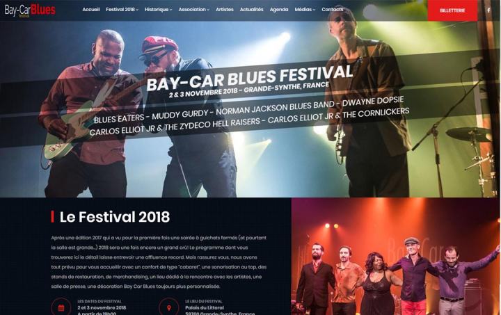 Site Internet Bay Car Blues Festival V2 réalisé par Clickanet