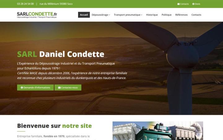 Site Internet SARL Condette réalisé par Clickanet