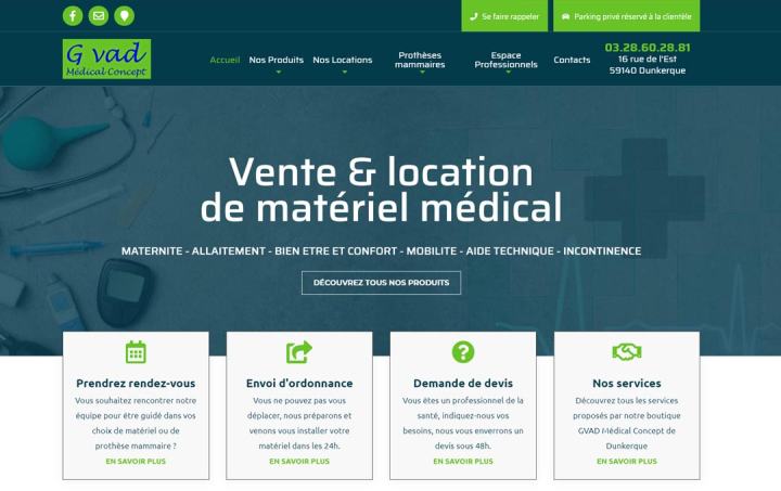 Site Internet GVAD Medical Concept réalisé par Clickanet