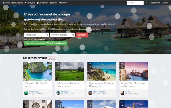Site Internet Mytripbook v2 réalisé par Clickanet