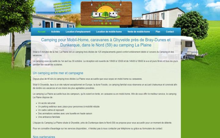Site Internet Camping de la Plaine réalisé par Clickanet