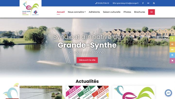 Site Internet Syndicat d'initiative de Grande-Synthe V3 réalisé par Clickanet