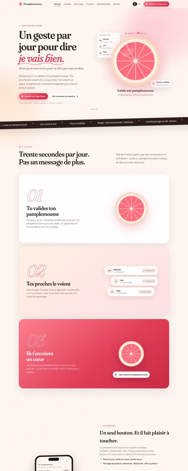 Site Internet Pamplemousse - Tout va bien réalisé par Clickanet