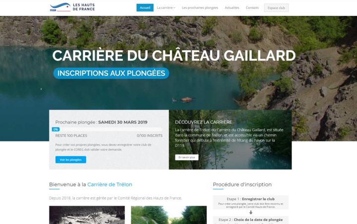 Site Internet Carrière de Trélon réalisé par Clickanet