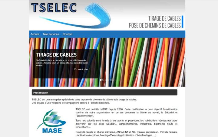 Site Internet Tselec réalisé par Clickanet