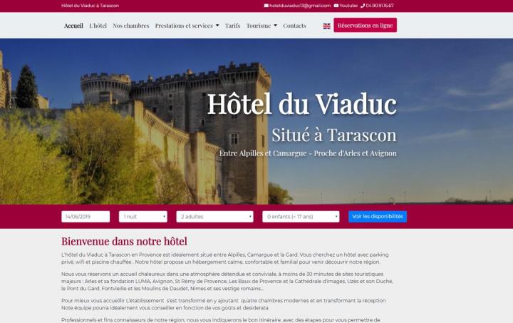 Site Internet Hôtel du Viaduc réalisé par Clickanet