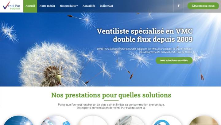 Site Internet Ventil Pur Habitat v2 réalisé par Clickanet