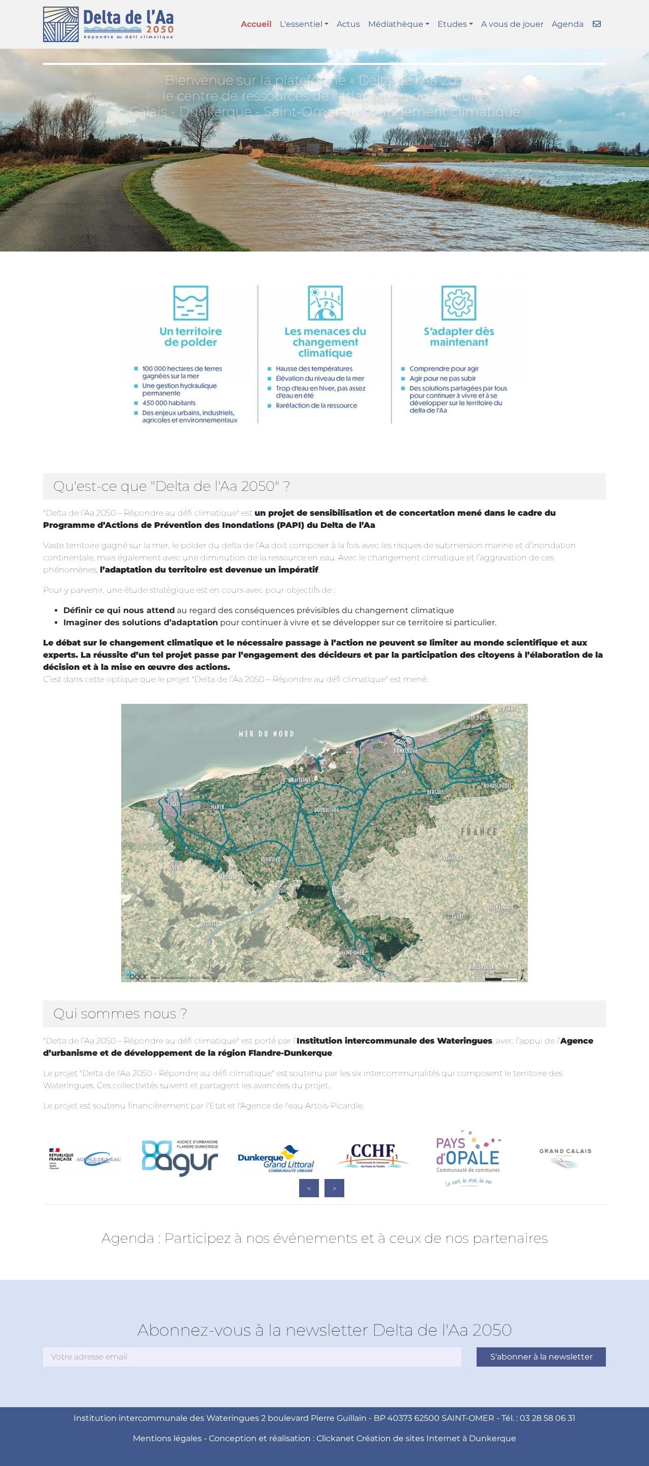 Site Internet Delta de l'Aa 2050 - Répondre au défi climatique réalisé par Clickanet